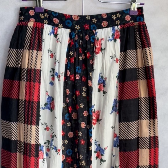 Anthropologie * Let Me Be* ALINE Contrast Mix Print Maxi Skirt XS - Picture 8 of 11